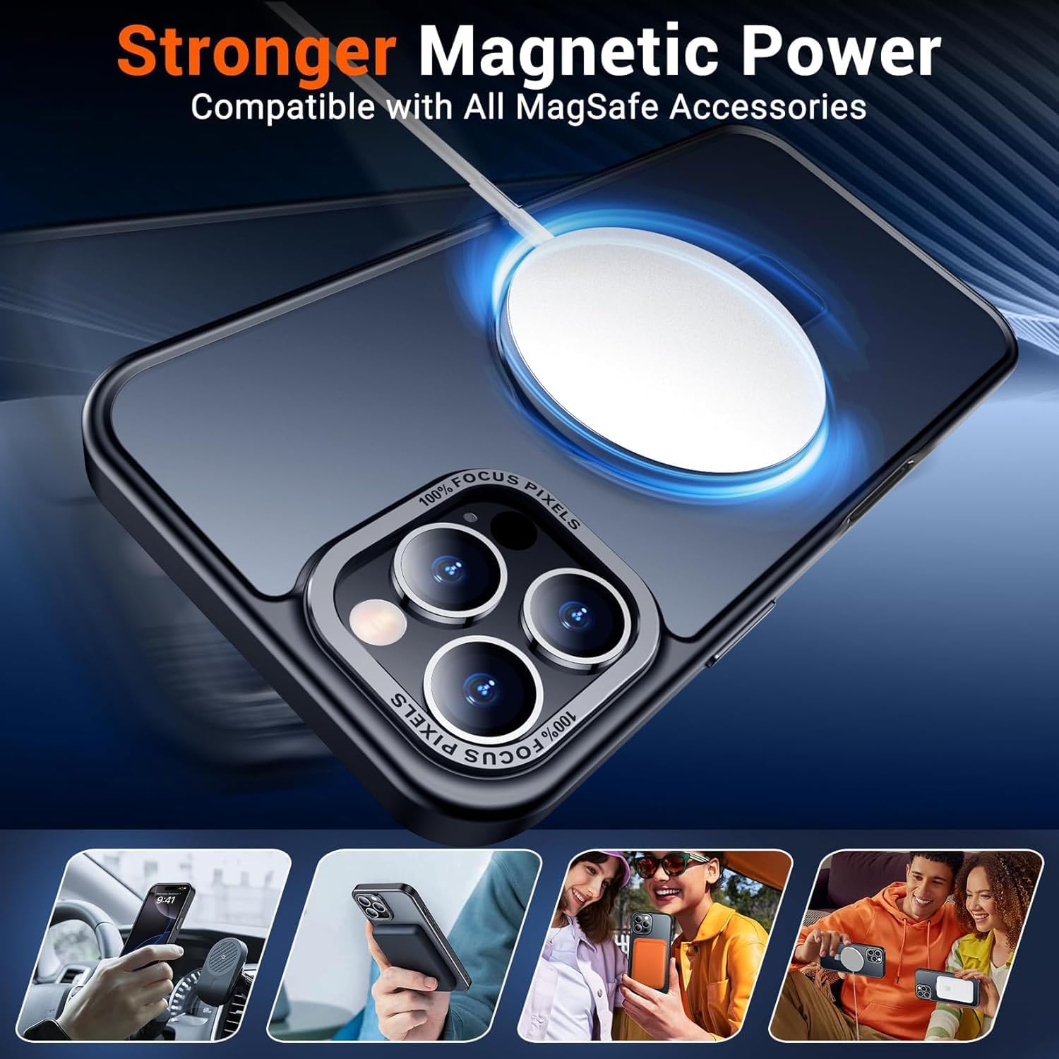Eligo for iPhone 12 Pro Max Magnetic Case with Invisible Stand, Compatible with MagSafe Shockproof Protection Cover, Translucent Matte Slim Phone Case with Magnet for Apple 12 Pro Max (2020)(Black)
