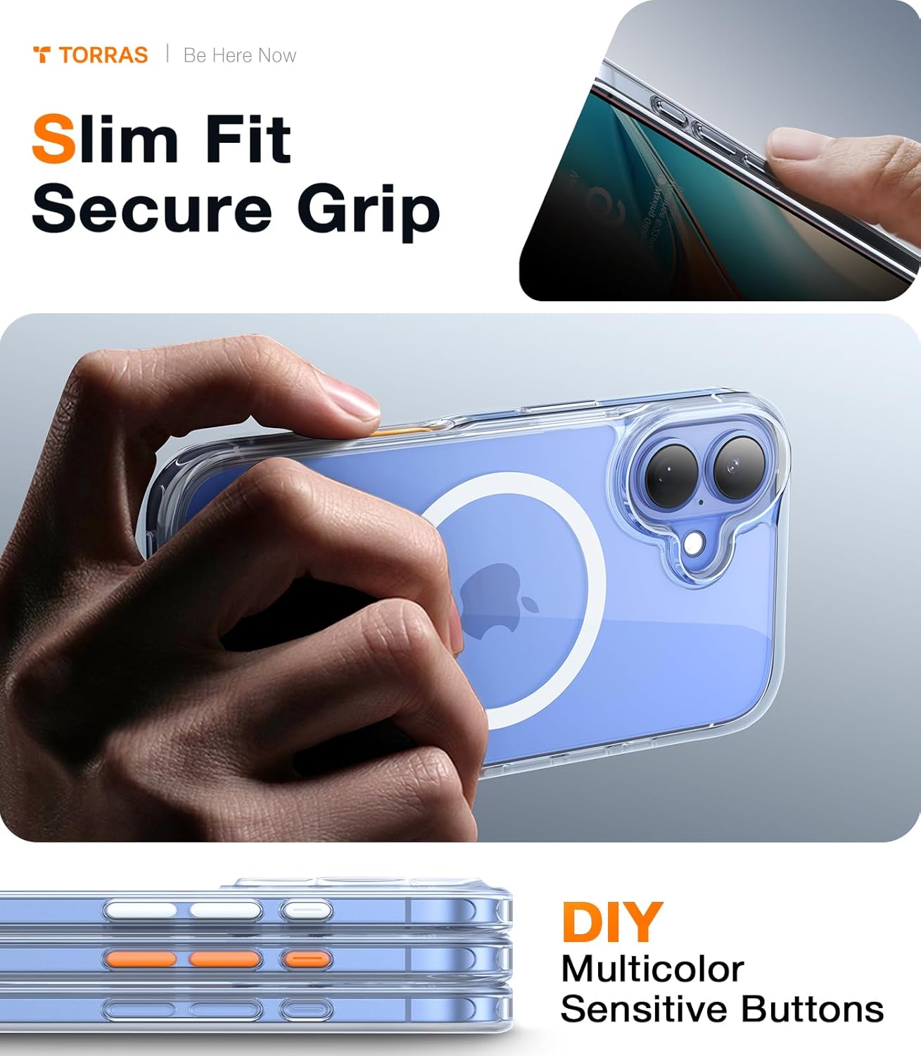 TORRAS Magnetic Shockproof for iPhone 17 Pro Case, Compatible with Magsafe, Military-Grade Drop Tested, Translucent Slim Protective for iPhone 17 Pro Case Anti-Fingerprint Anti-Scratch, Deep Blue