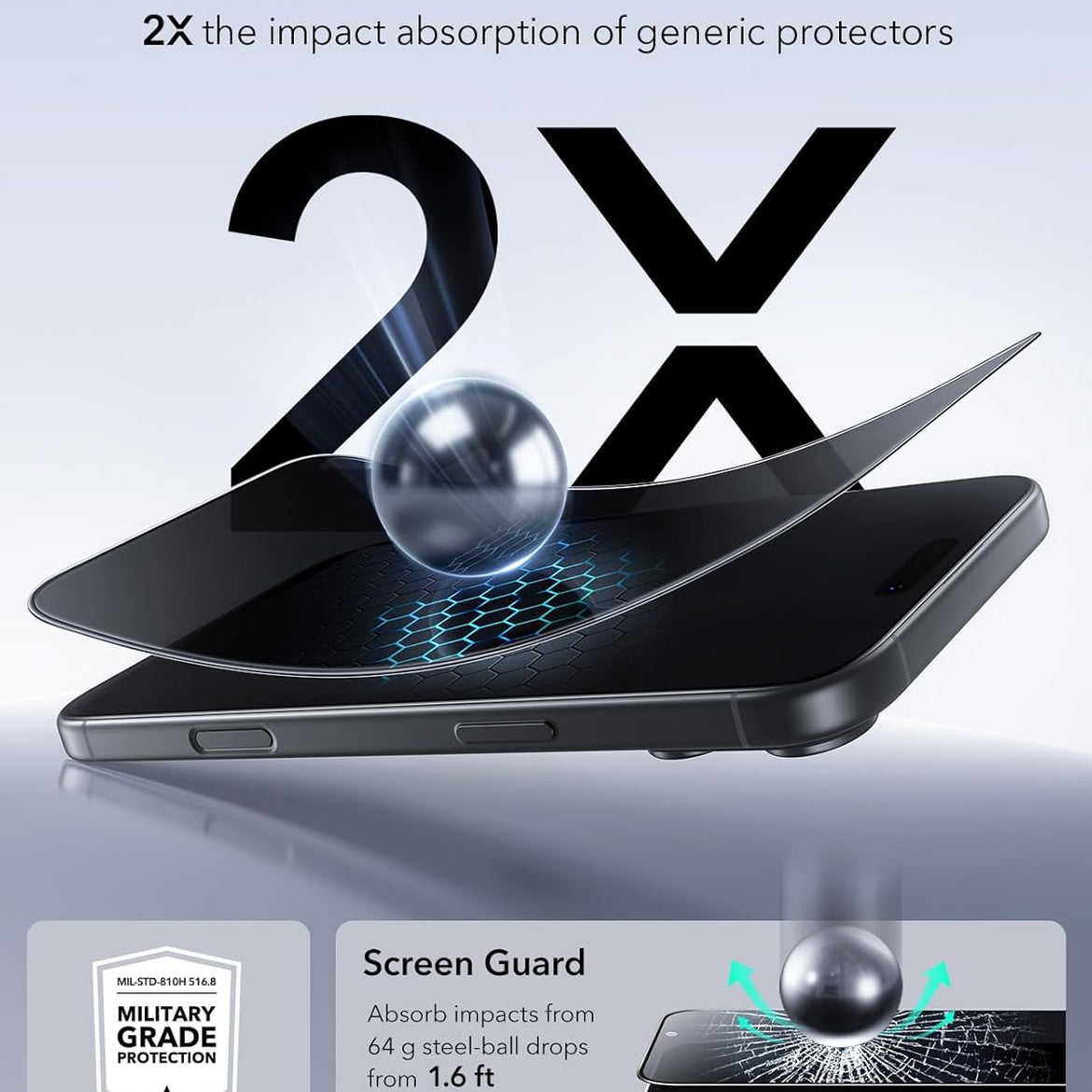 ESR 3 Pack for iPhone 17 Pro Max Screen Protectors Tempered Glass, High Clarity, 9H Hardness Scratch Resistant, Full Coverage, Military-Grade, Shatterproof, Screen Guard with Ultra Fit Tray