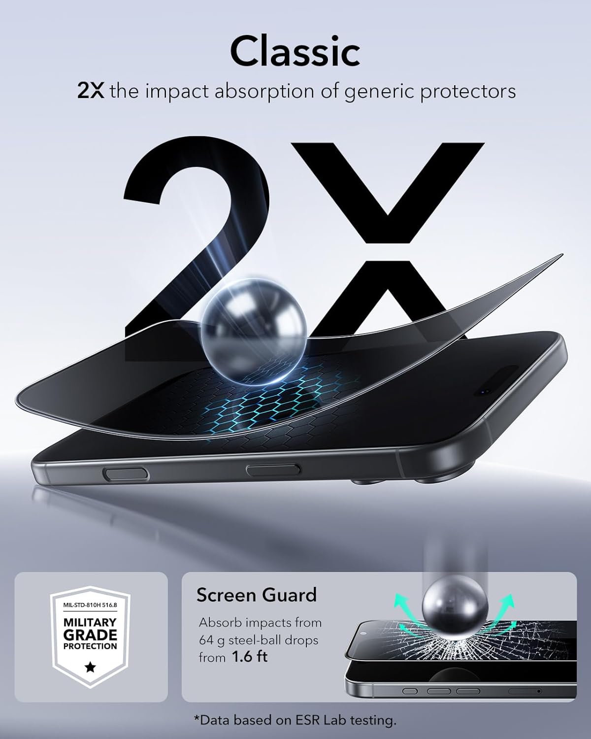 ESR 3 Pack for iPhone 17 Pro Max Screen Protectors Tempered Glass, High Clarity, 9H Hardness Scratch Resistant, Full Coverage, Military-Grade, Shatterproof, Screen Guard with Ultra Fit Tray