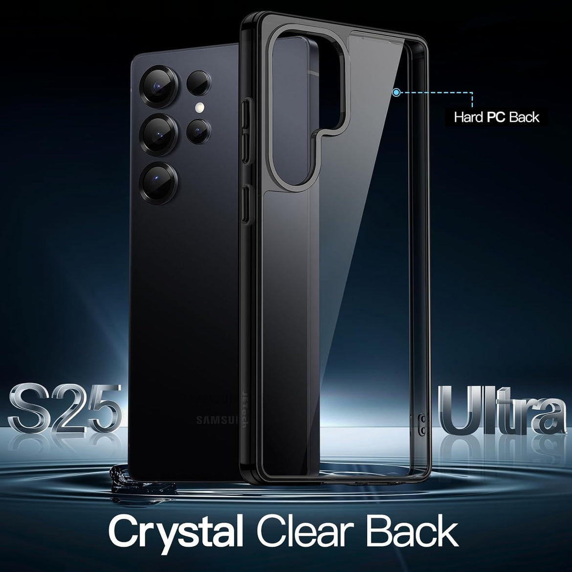 JETech Case for Samsung Galaxy S25 Ultra 5G, Non-Yellowing Shockproof Bumper Protective Phone Cover, Anti-Scratch Hard PC Back (Clear)