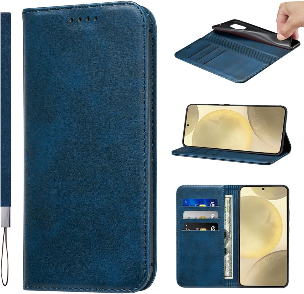 LANJLM Samsung Galaxy A53 5G Case PU Leather Wallet Case Card Holder Shockproof Flip Cover - Brown khaki
