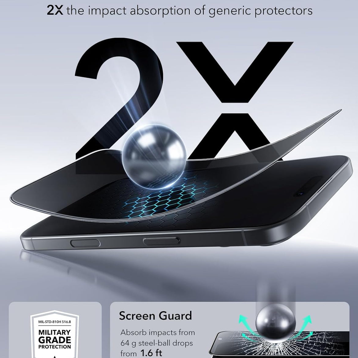 ESR 3 Pack for iPhone 17 Pro Max Screen Protectors Tempered Glass, High Clarity, 9H Hardness Scratch Resistant, Full Coverage, Military-Grade, Shatterproof, Screen Guard with Ultra Fit Tray