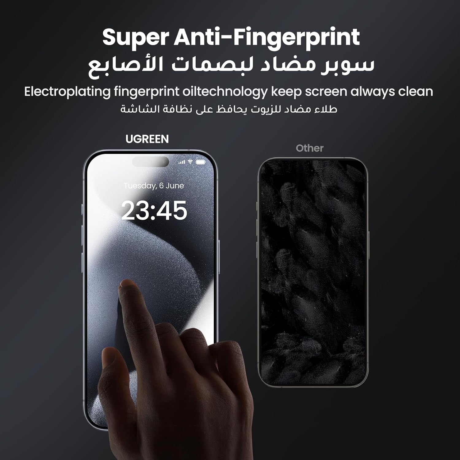 UGREEN 2 Pack for iPhone 17 Pro Max Screen Protector Privacy 6.9'' 100% Privacy Protection 1:1 Full Coverage Military Grade 9H Tempered Glass Anti-Spy Screen Protector Easy to Install