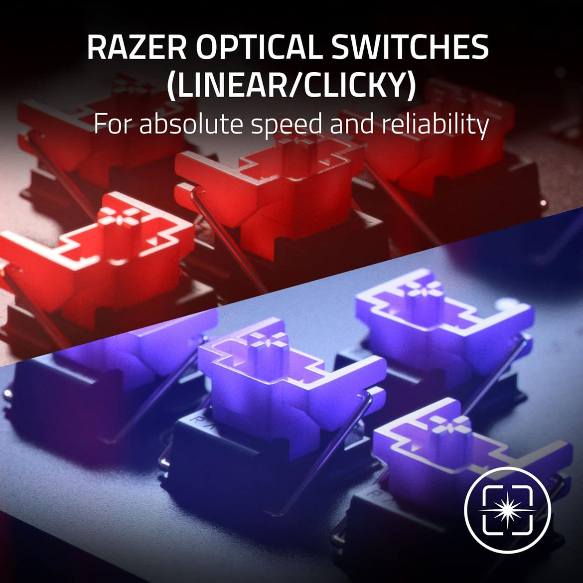 Razer Huntsman Mini 60% Compact Gaming Keyboard: Purple Switch, Clicky Optical-Mechanical Switches, Doubleshot PBT Keycaps, Detachable USB-C Cable, US Layout - Black