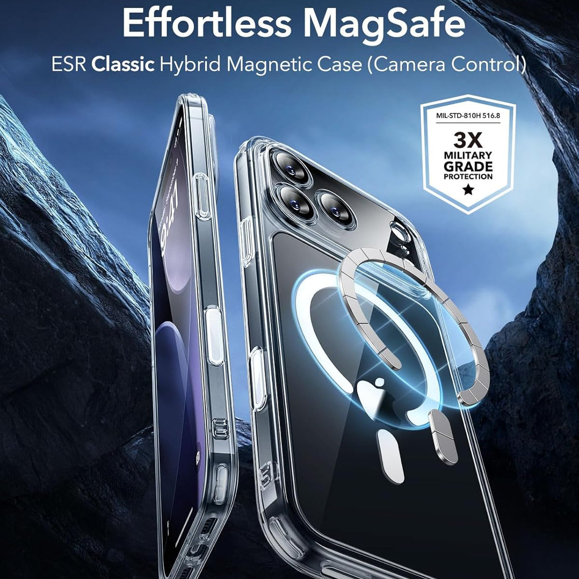 ESR for iPhone 17 Pro Case, Camera Control Cover, Compatible with MagSafe Accessories, Military-Grade Drop Protection, Shock-Absorbing Air Guard Corners, Hybrid Series, Clear