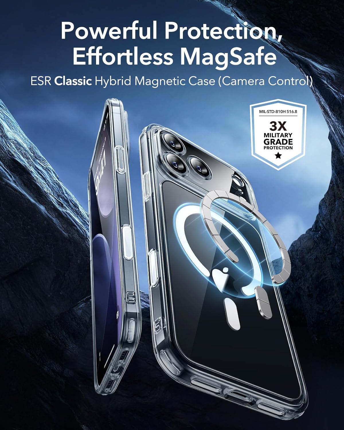 ESR for iPhone 17 Pro Case, Camera Control Cover, Compatible with MagSafe Accessories, Military-Grade Drop Protection, Shock-Absorbing Air Guard Corners, Hybrid Series, Clear