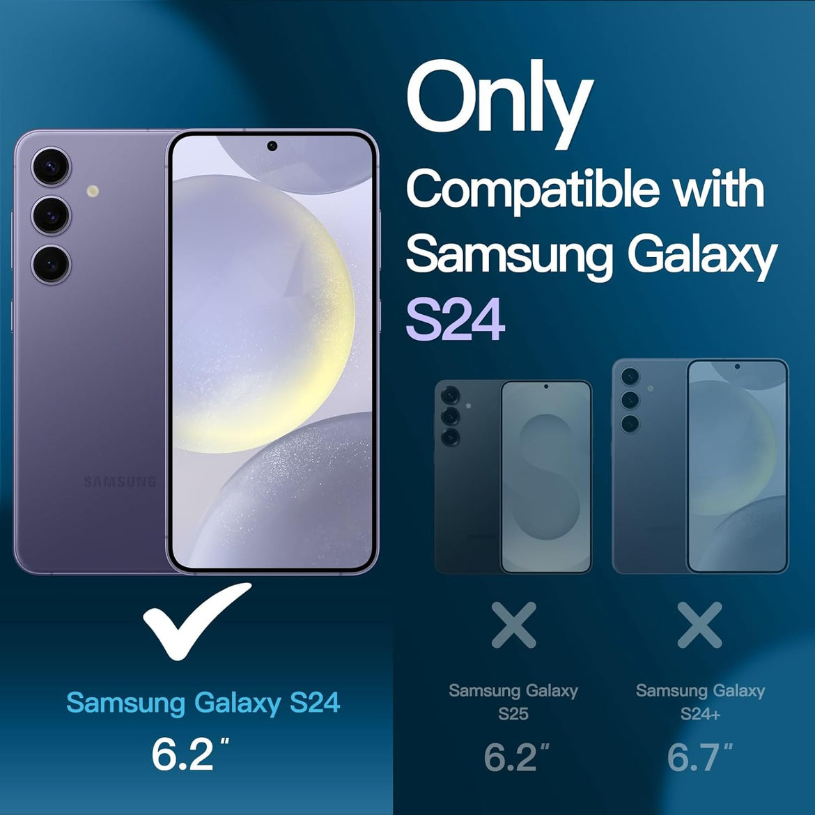 JETech 5 in 1 Matte Case for Samsung Galaxy S24 Ultra 5G with 2-Pack Screen Protector and Camera Lens Protector, Translucent Back Protective Phone Cover, Tempered Glass Film (Black)