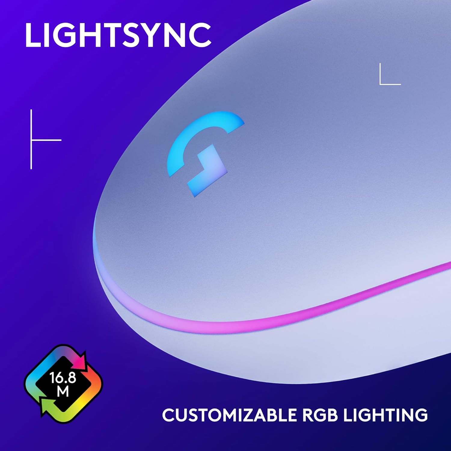 Logitech G203 Wired Gaming Mouse, 8,000 Dpi, Rainbow Optical Effect Lightsync Rgb, 6 Programmable Buttons, On-Board Memory, Screen Mapping, Pc/Mac Computer And Laptop Compatible - Black