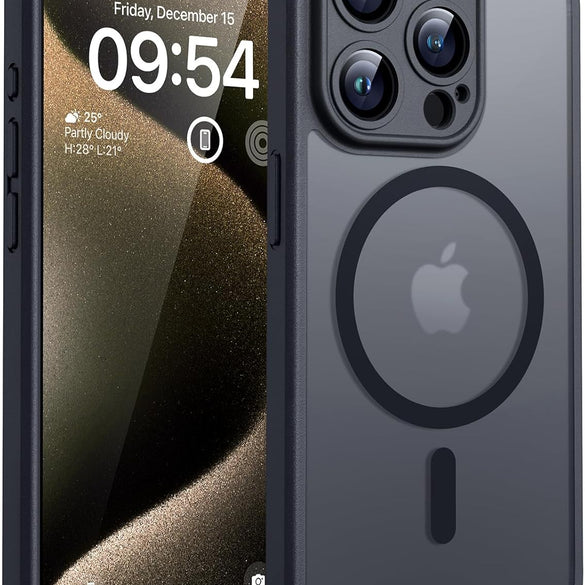 TOCOL for iPhone 17 Pro Max Case 6.9-inch, Built-in Magnetic Ring, Upgraded Camera Protection, Compatible with Magsafe, Military Grade Shockproof, Non-slip Translucent Matte Case, Black