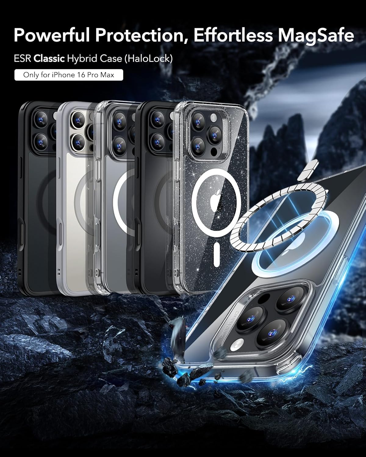 ESR for iPhone 17 Pro Case, Camera Control Cover, Compatible with MagSafe Accessories, Military-Grade Drop Protection, Shock-Absorbing Air Guard Corners, Hybrid Series, Clear