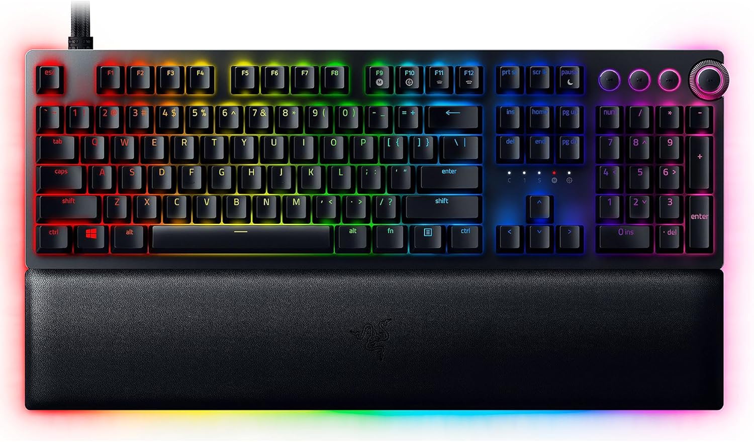 Razer Huntsman Mini 60% Compact Gaming Keyboard: Purple Switch, Clicky Optical-Mechanical Switches, Doubleshot PBT Keycaps, Detachable USB-C Cable, US Layout - Black