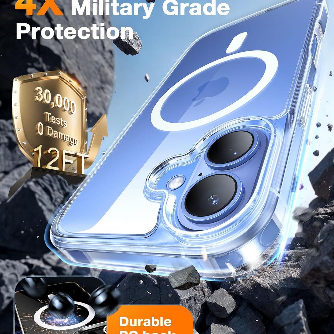 TORRAS Magnetic Shockproof for iPhone 17 Pro Case, Compatible with Magsafe, Military-Grade Drop Tested, Translucent Slim Protective for iPhone 17 Pro Case Anti-Fingerprint Anti-Scratch, Deep Blue