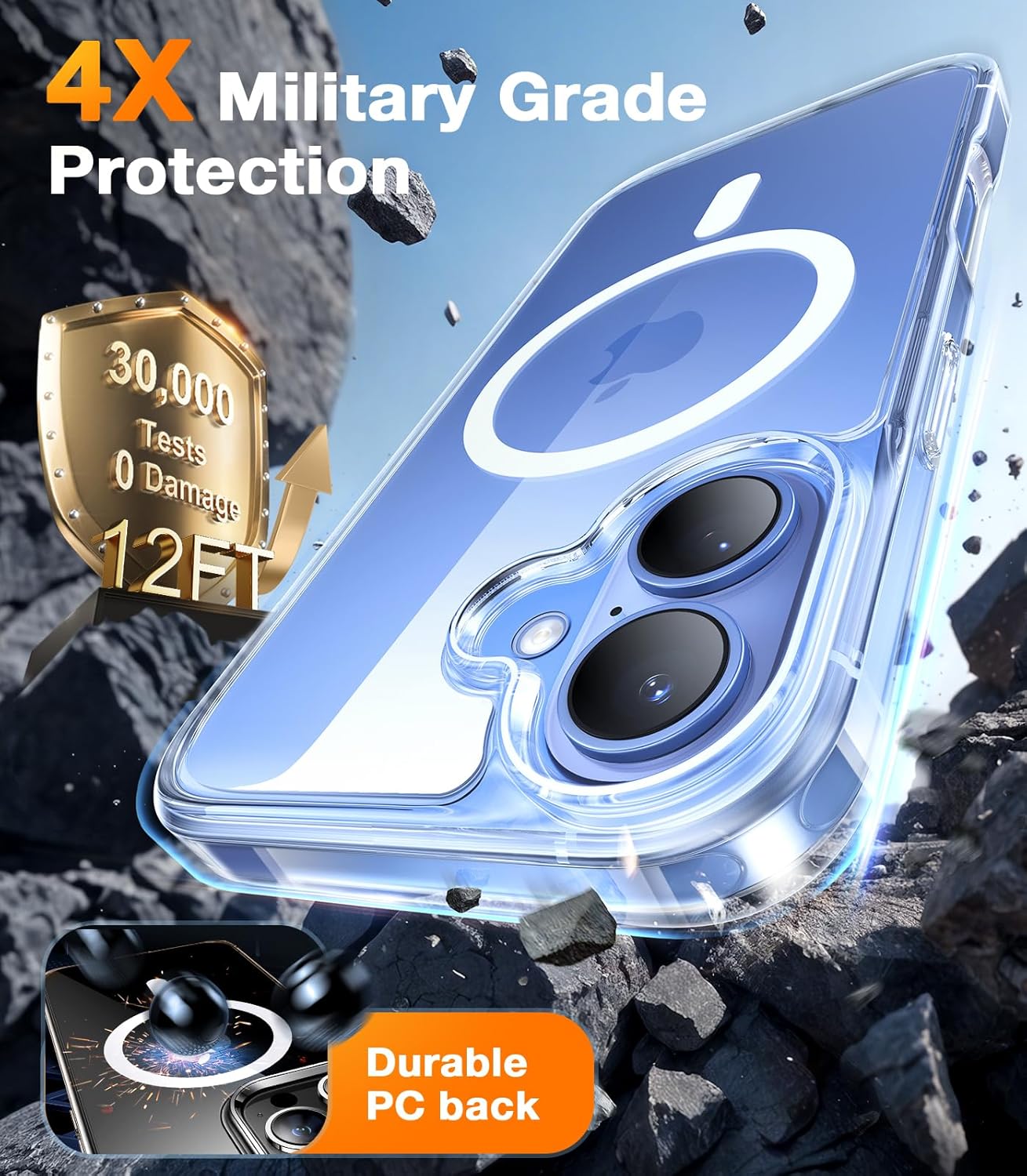 TORRAS Magnetic Shockproof for iPhone 17 Pro Case, Compatible with Magsafe, Military-Grade Drop Tested, Translucent Slim Protective for iPhone 17 Pro Case Anti-Fingerprint Anti-Scratch, Deep Blue