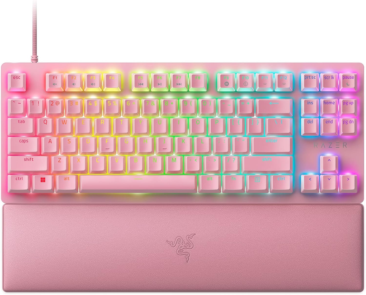 Razer Huntsman Mini 60% Compact Gaming Keyboard: Purple Switch, Clicky Optical-Mechanical Switches, Doubleshot PBT Keycaps, Detachable USB-C Cable, US Layout - Black