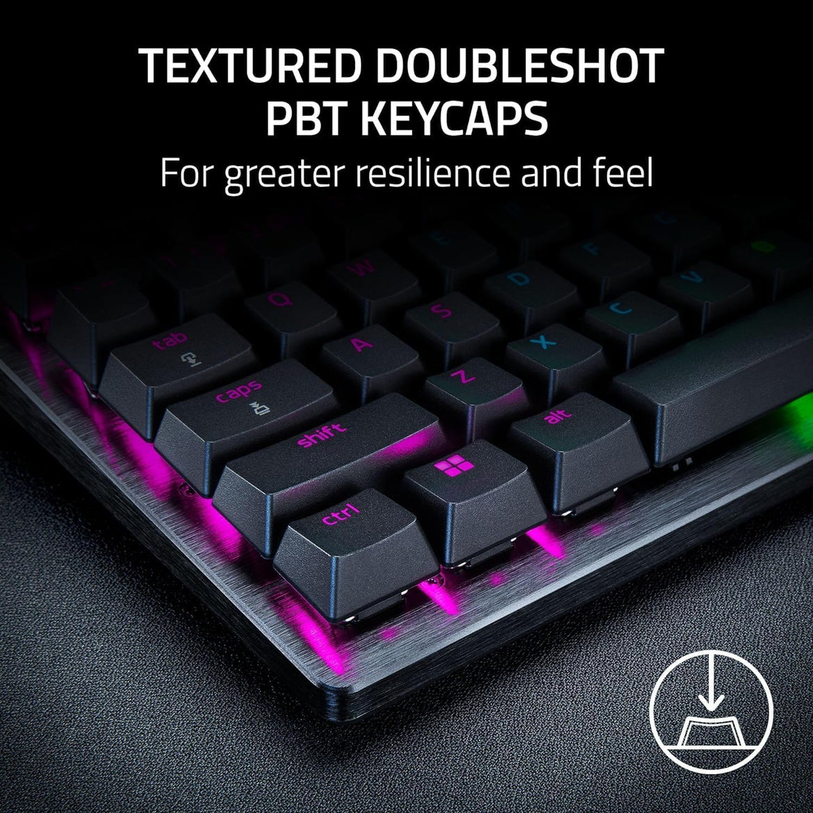 Razer Huntsman Mini 60% Compact Gaming Keyboard: Purple Switch, Clicky Optical-Mechanical Switches, Doubleshot PBT Keycaps, Detachable USB-C Cable, US Layout - Black