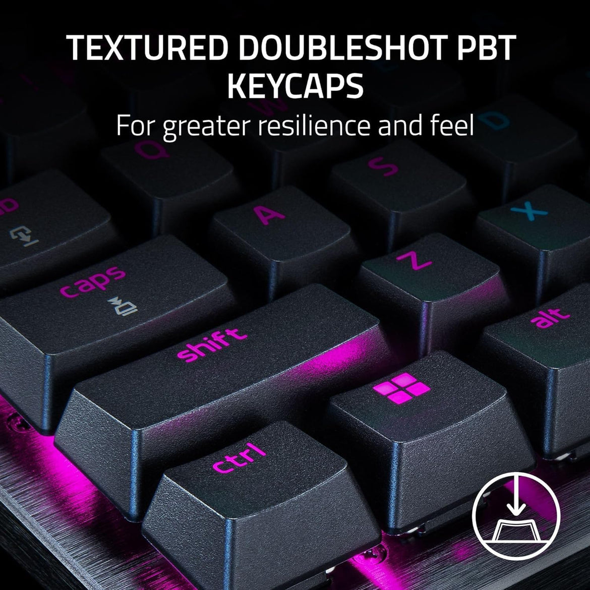 Razer Huntsman Mini 60% Compact Gaming Keyboard: Purple Switch, Clicky Optical-Mechanical Switches, Doubleshot PBT Keycaps, Detachable USB-C Cable, US Layout - Black