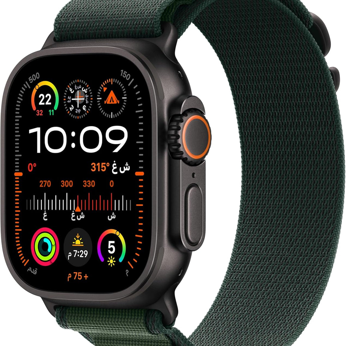 Apple Watch Ultra 2 GPS + Cellular 49mm Smartwatch, Sports Watch with Black Rugged Titanium Case and Dark Green Alpine Loop - M. Fitness Tracker, Precision GPS, Extra-Long Battery Life, Carbon Neutral