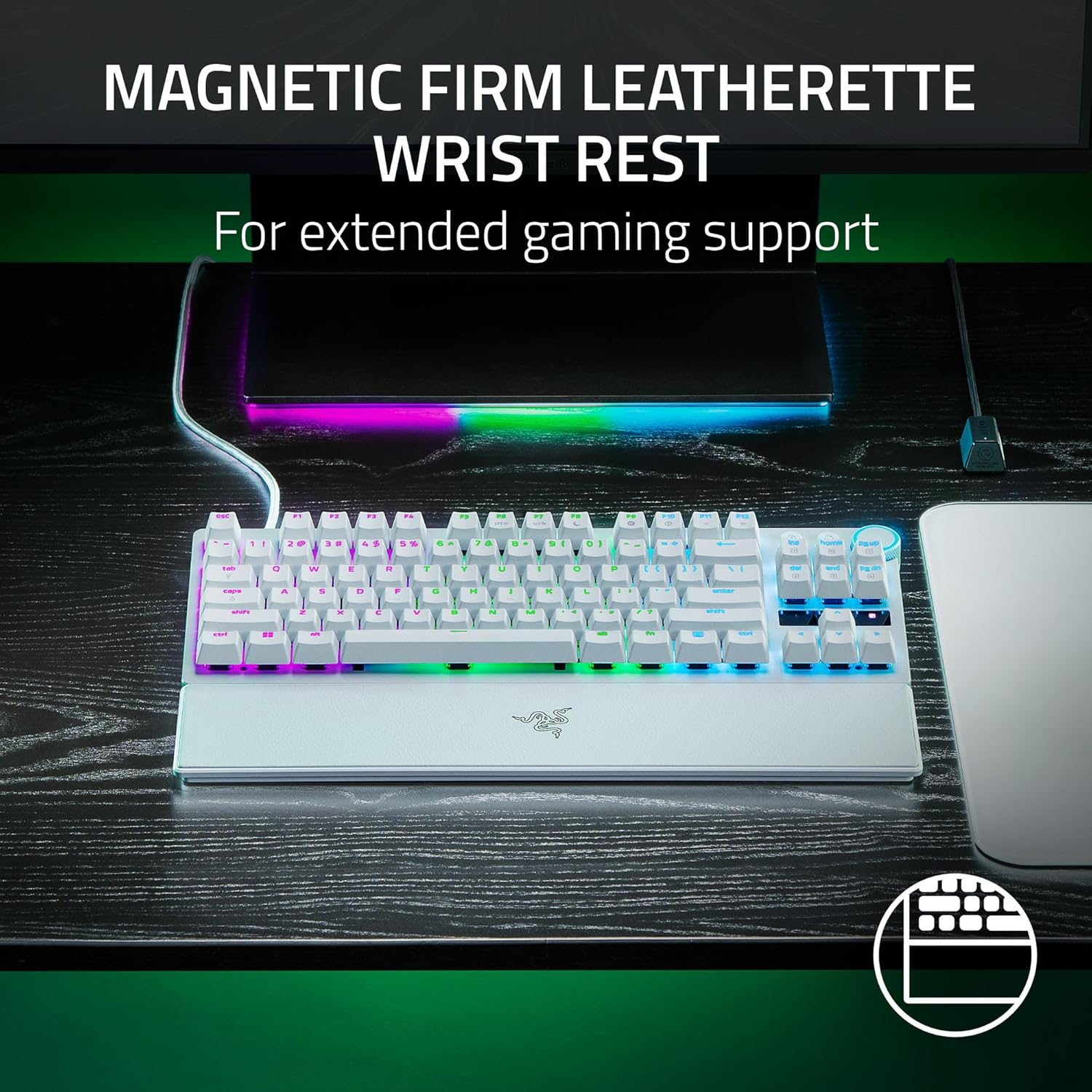 Razer Huntsman Mini 60% Compact Gaming Keyboard: Purple Switch, Clicky Optical-Mechanical Switches, Doubleshot PBT Keycaps, Detachable USB-C Cable, US Layout - Black