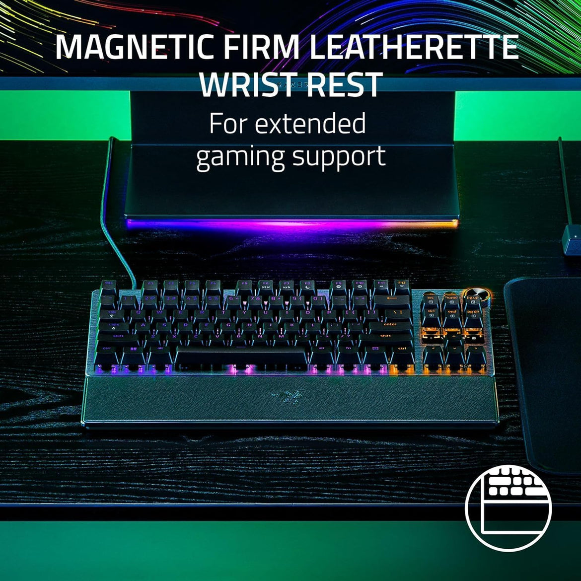 Razer Huntsman Mini 60% Compact Gaming Keyboard: Purple Switch, Clicky Optical-Mechanical Switches, Doubleshot PBT Keycaps, Detachable USB-C Cable, US Layout - Black