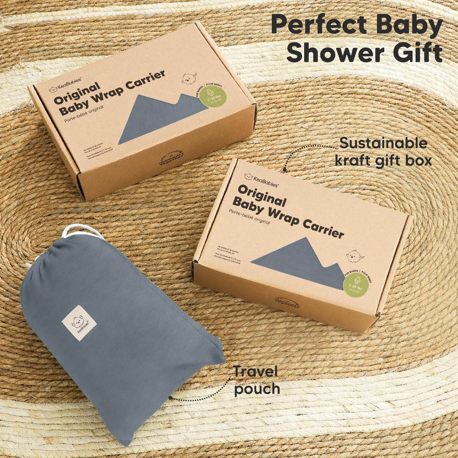KeaBabies All-in-1 Baby Wrap Carrier Newborn and Infant