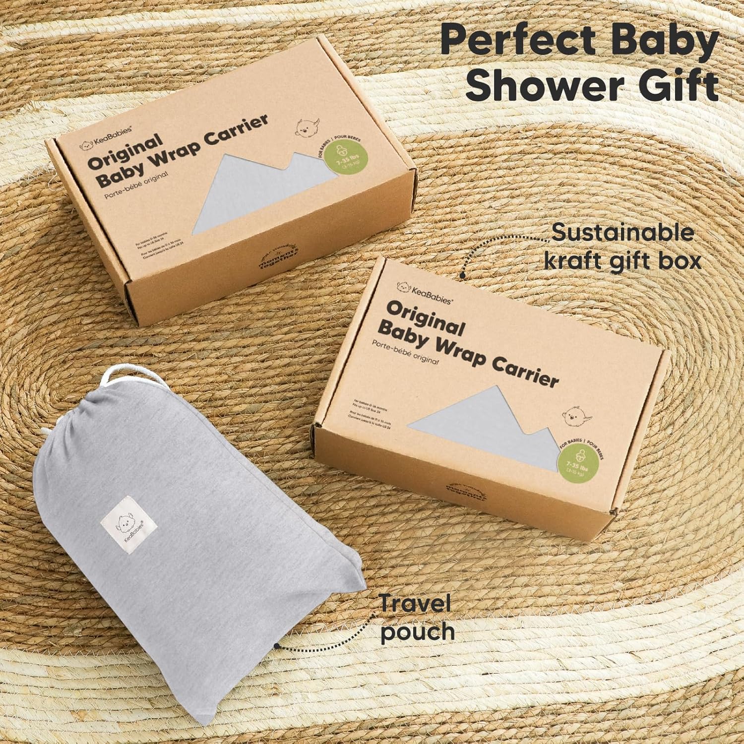 KeaBabies All-in-1 Baby Wrap Carrier Newborn and Infant