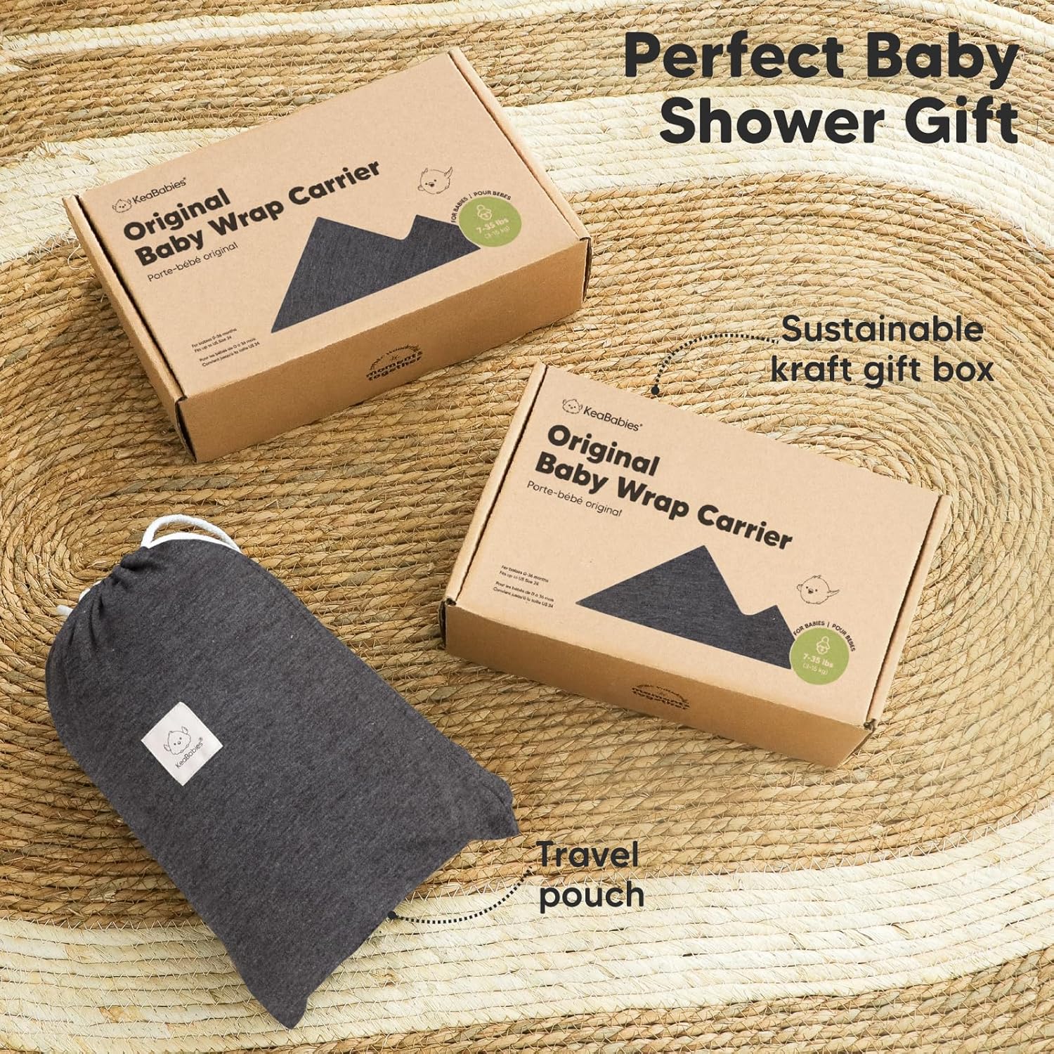 KeaBabies All-in-1 Baby Wrap Carrier Newborn and Infant