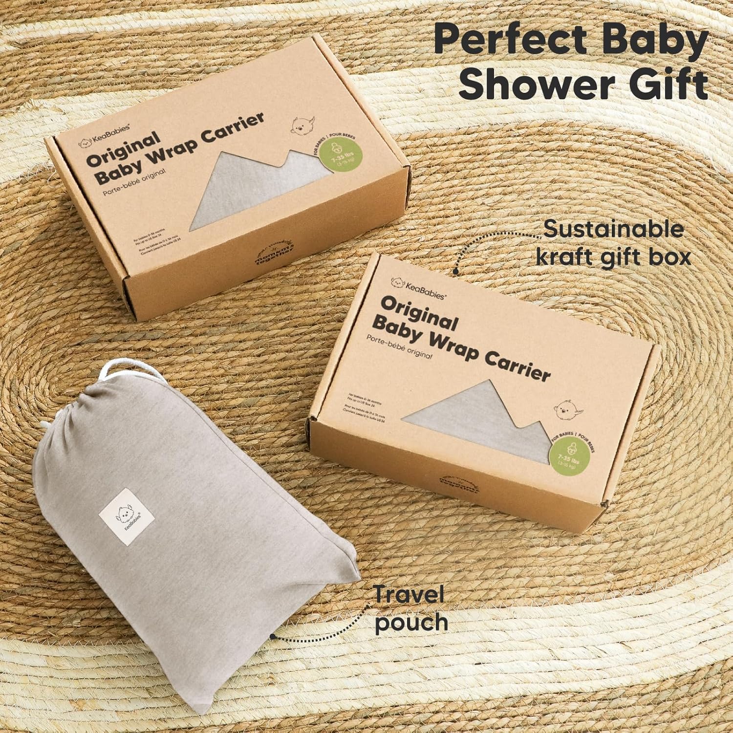 KeaBabies All-in-1 Baby Wrap Carrier Newborn and Infant