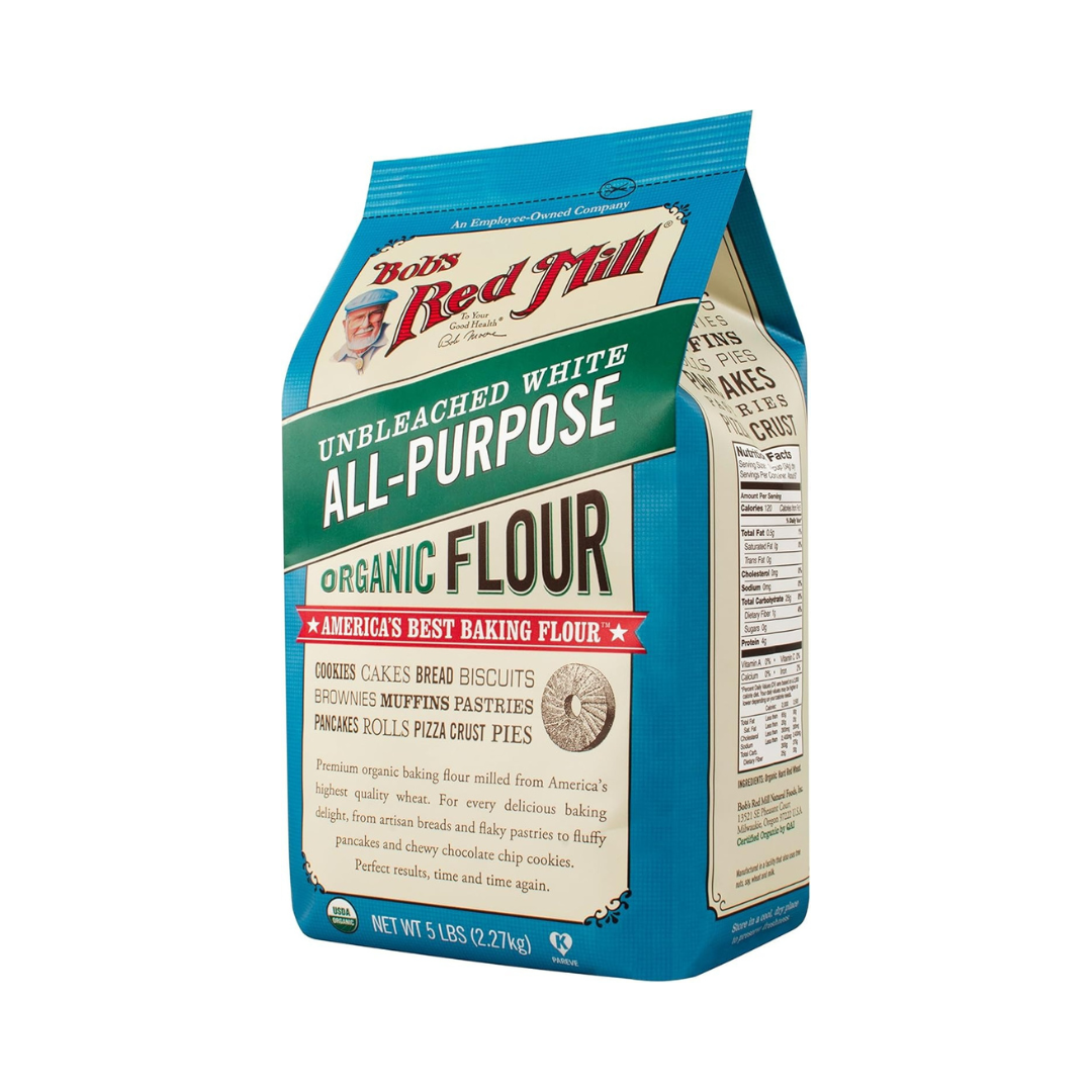 Bob's Red Mill Organic Unbleached White All purpose Flour, 5 LBs