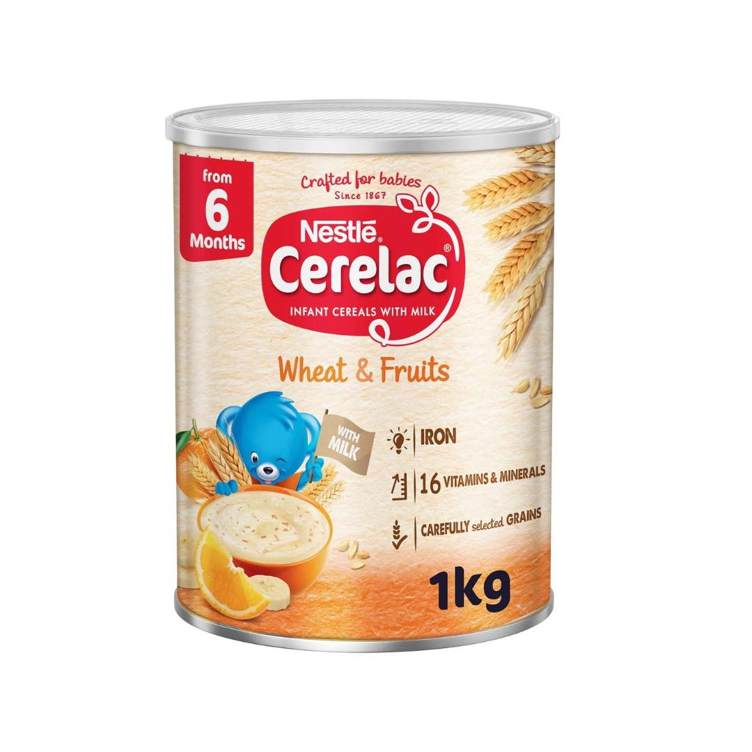 Nestle Cerelac Nestle Infant Baby Cereal, Wheat & Fruits, Baby Food, Tin, 1kg