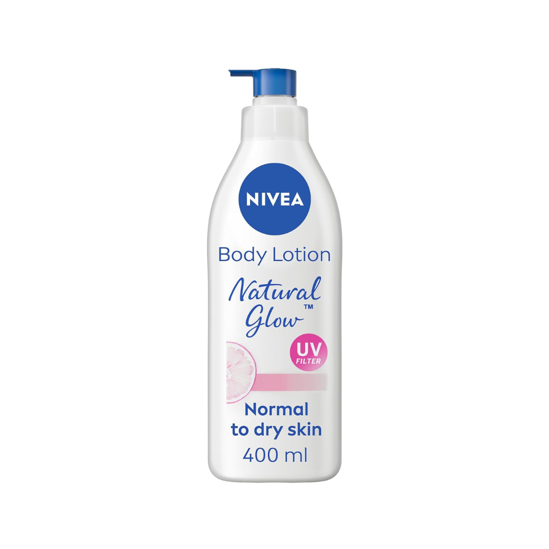 NIVEA Body Lotion for Normal to Dry Skin, Natural Glow, with Vitamin C and UV Filter, Moisturizes and Evens Skin Tone, 400ml
