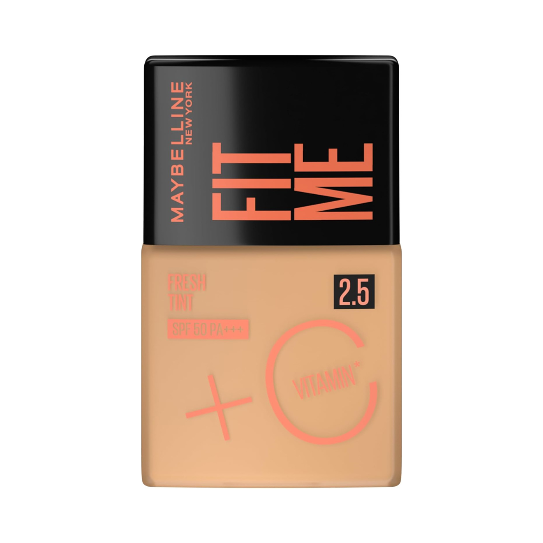 MAYBELLINE New York, Fit Me Fresh Tint Foundation SPF 50 with Brightening Vitamin C, 2.5