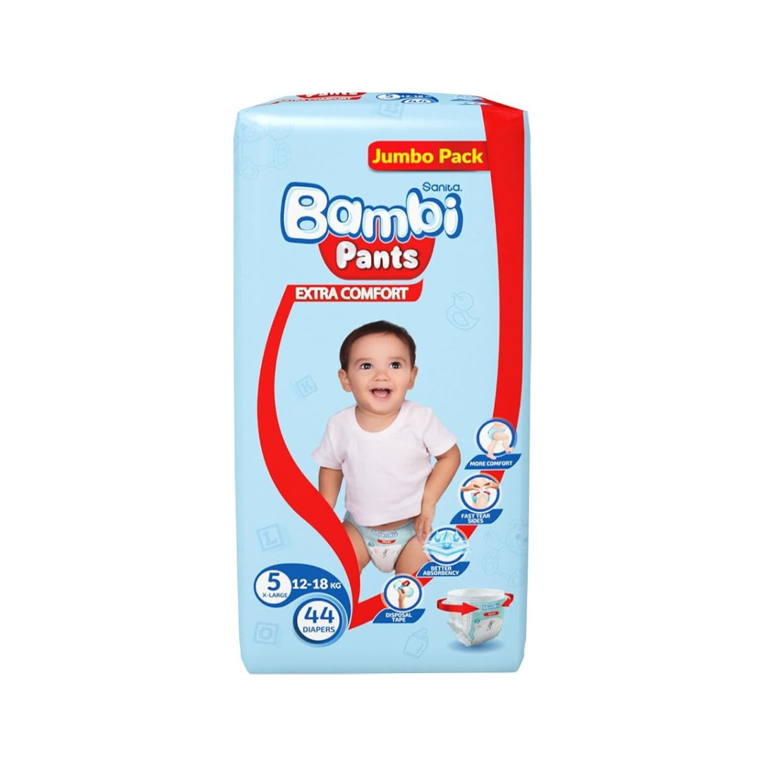 Pampers Baby-Dry Nappy Pants Size 8, 43 Nappies, 19kg+, Jumbo+ Pack - Size 5 (Pack of 60)