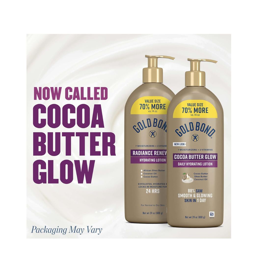 Gold Bond Cocoa Butter Glow Daily Hydrating Lotion 24 oz
