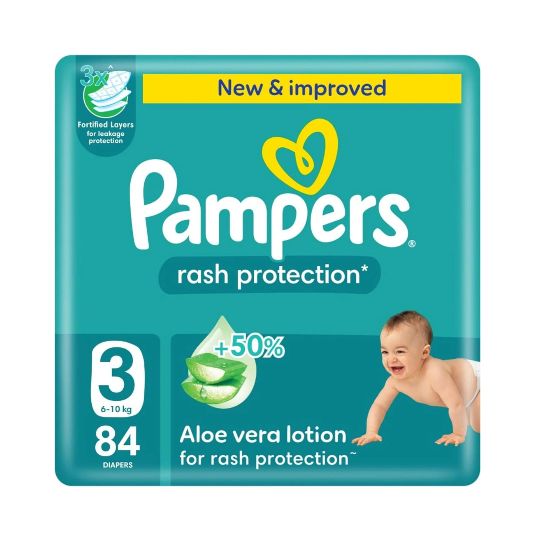 Pampers Rash Protection, Size 3, 6-10 kg, Mega Pack, 68 Diapers
