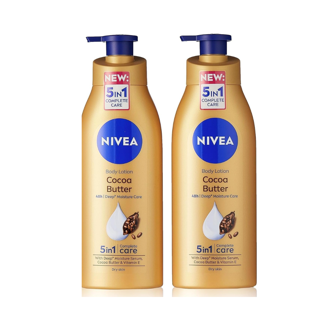 NIVEA Cocoa Butter Body Lotion, Cocoa Butter, Vitamin E, for Dry Skin, 625 ml