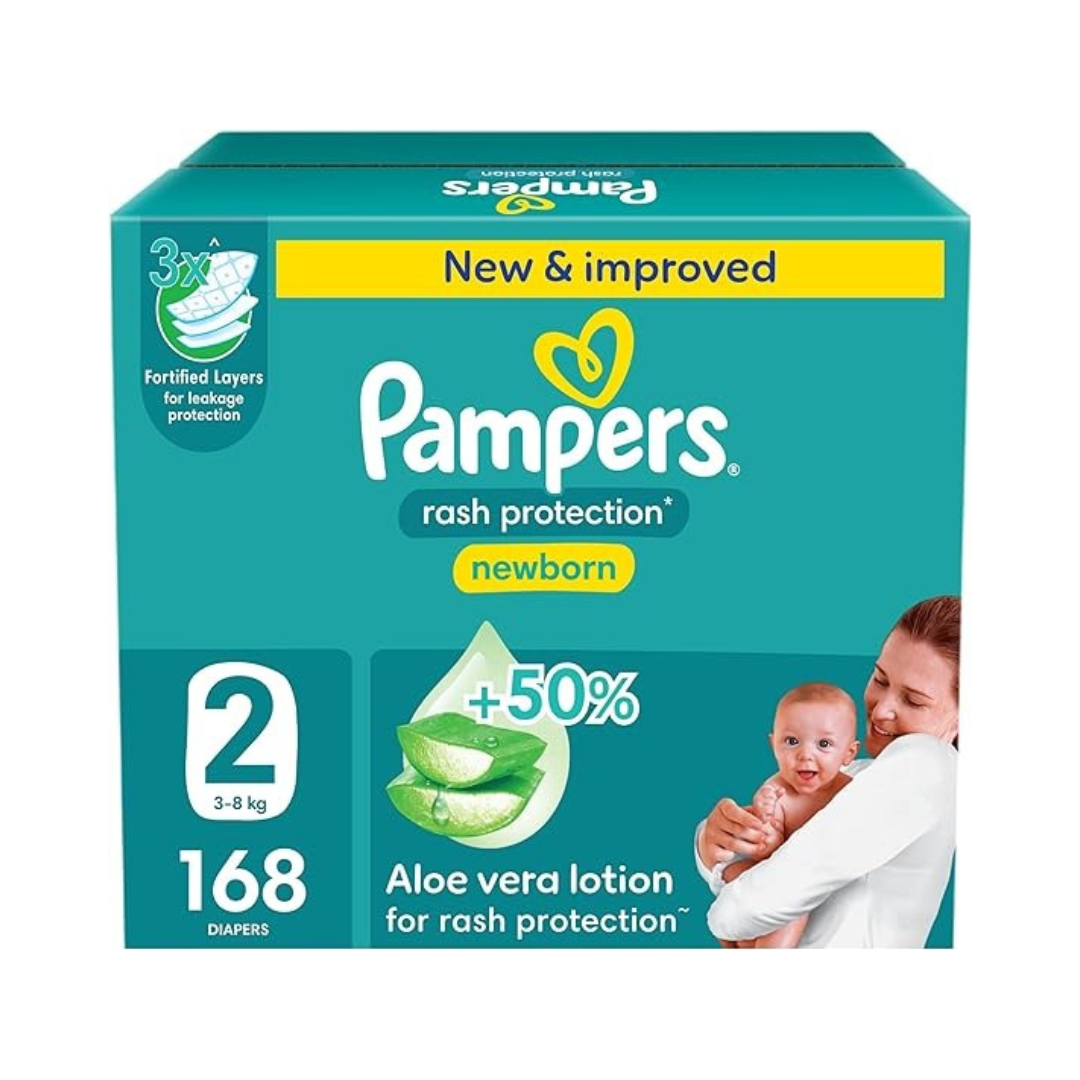 Pampers Baby-Dry, Size 2, Mini, 3-8 kg, Giant Saving Box, 168 Diapers - Size 2
