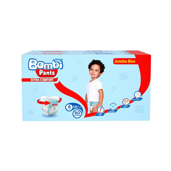 Sanita Bambi Pants, Size 6, Xxl, Jumbo Box, 80 Diapers - Package may vary