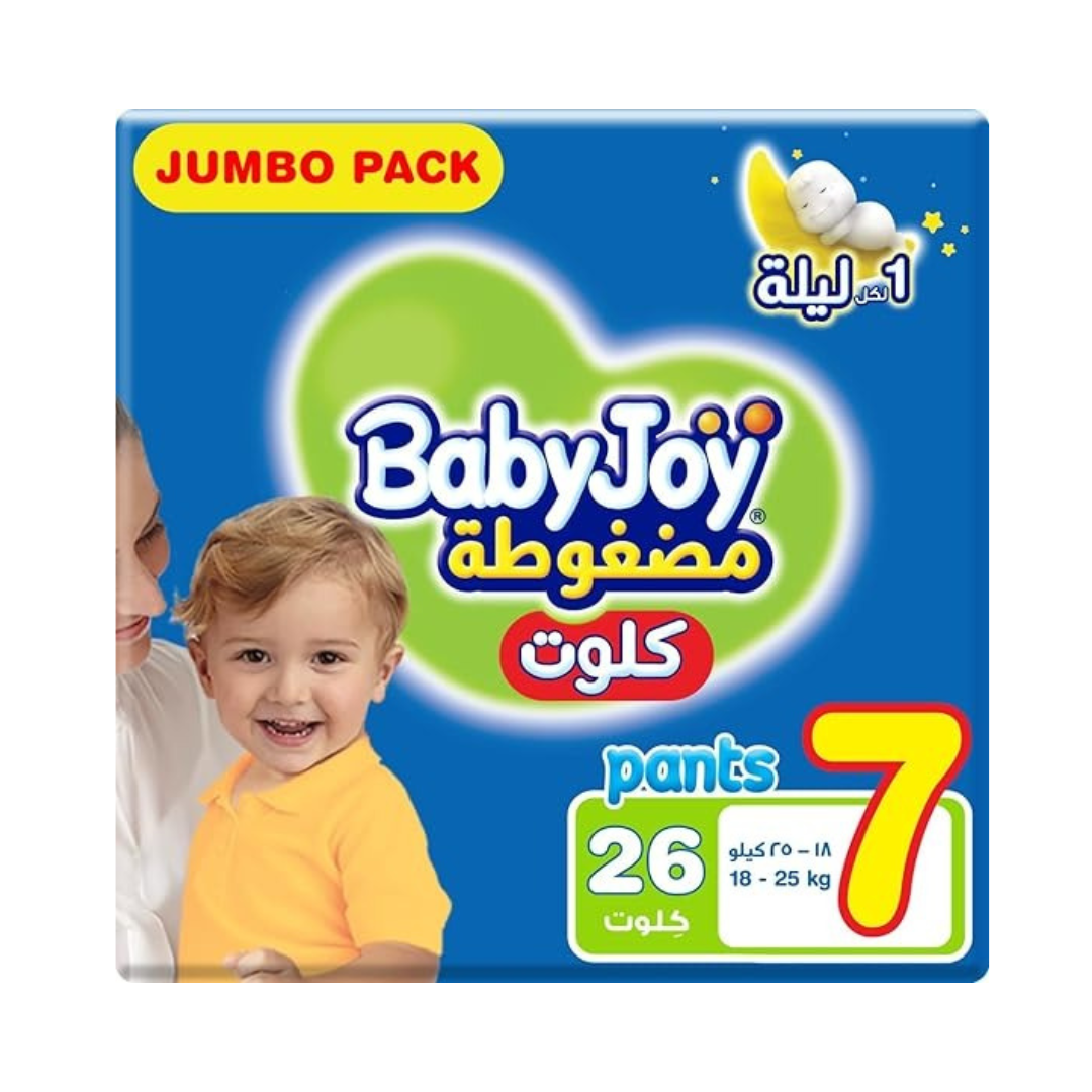 Babyjoy Culotte, Size 7, XXXL, 18-25 Kg, Jumbo Pack, 26 Diaper Pants - 26
