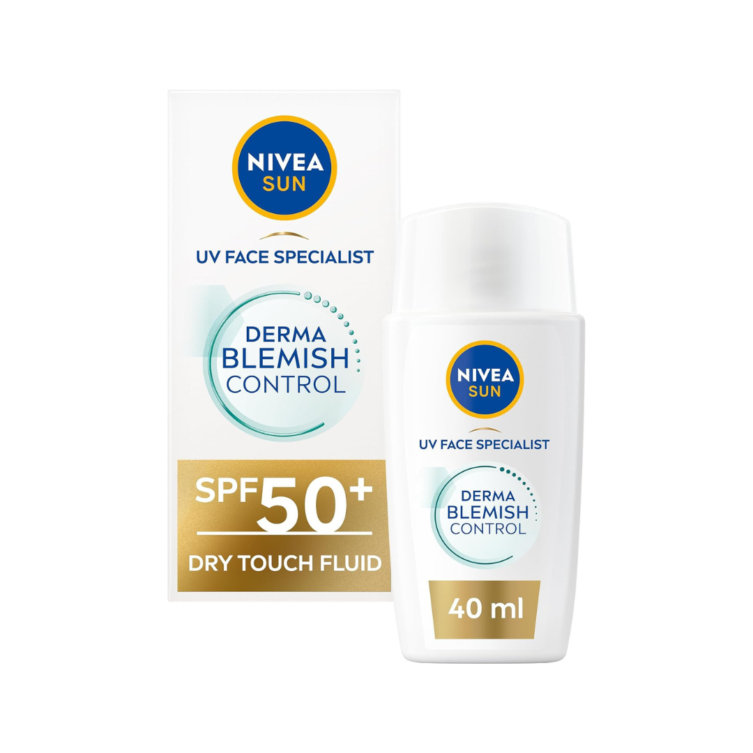 NIVEA SUN UV Face Specialist Derma Skin Clear Dry Touch Sun Fluid, SPF 50+