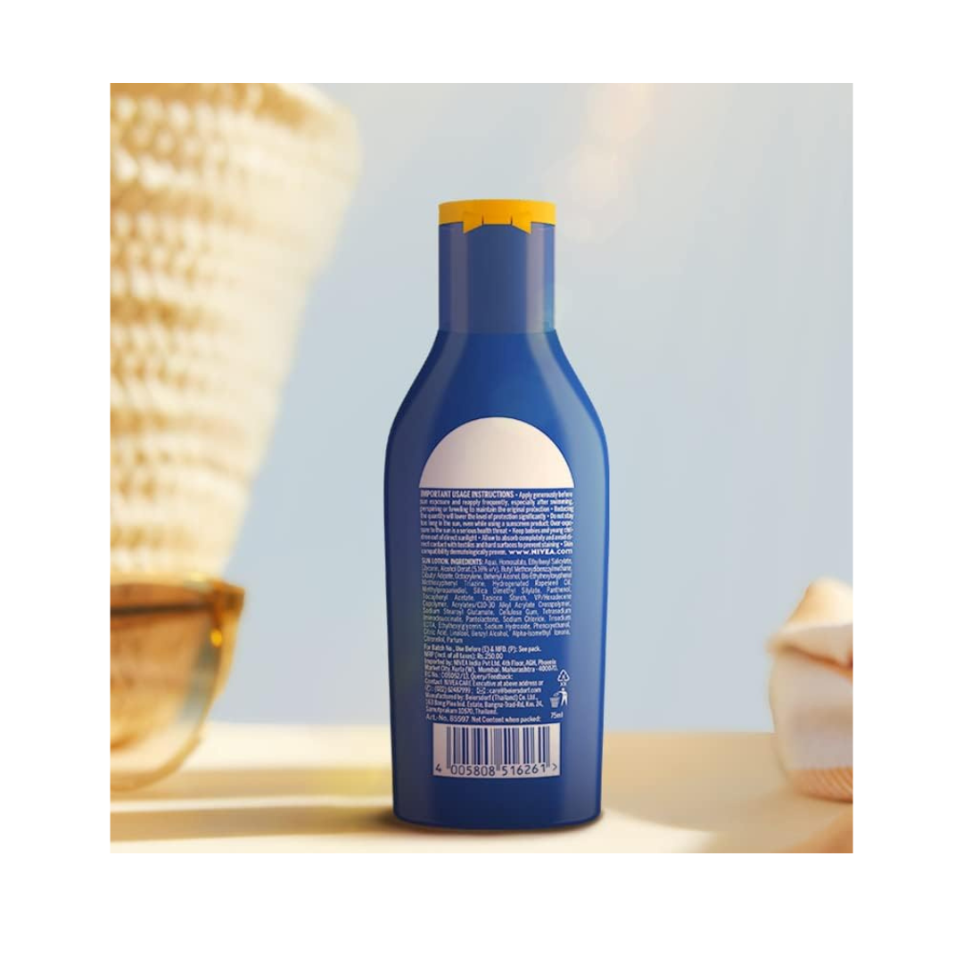 NIVEA Sun Lotion, Spf 50, With Uva & Uvb Protection, Water Resistant Sunscreen For Men & Women, 75 Ml