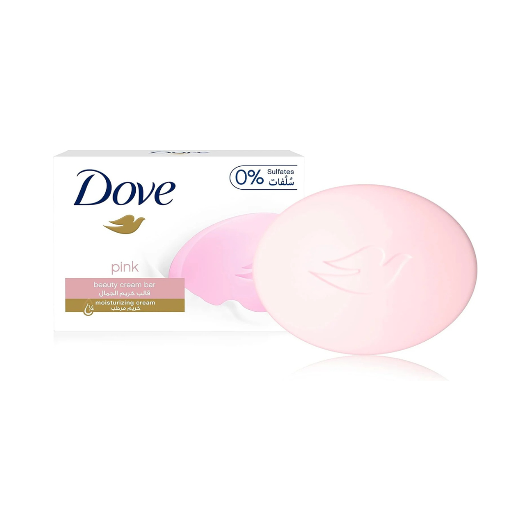 Dove Moisturising Soap Bar Nourishing formula for all skin types, Pink With ¼ moisturising cream, 125G - Pack of 6 - X4