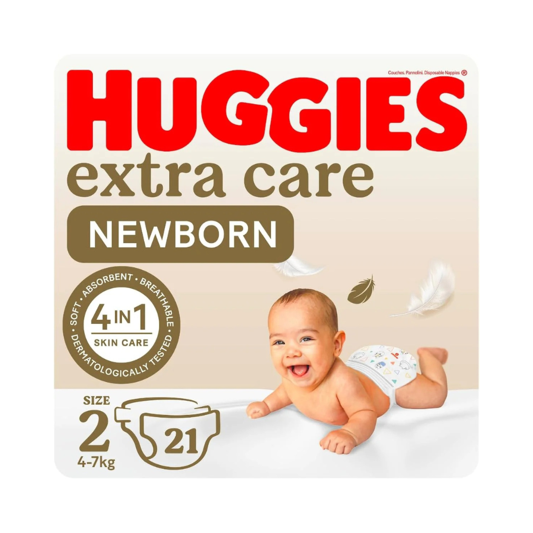 Huggies New Born, Size 2, 4-7 kg, Jumbo Pack, 128 Diapers