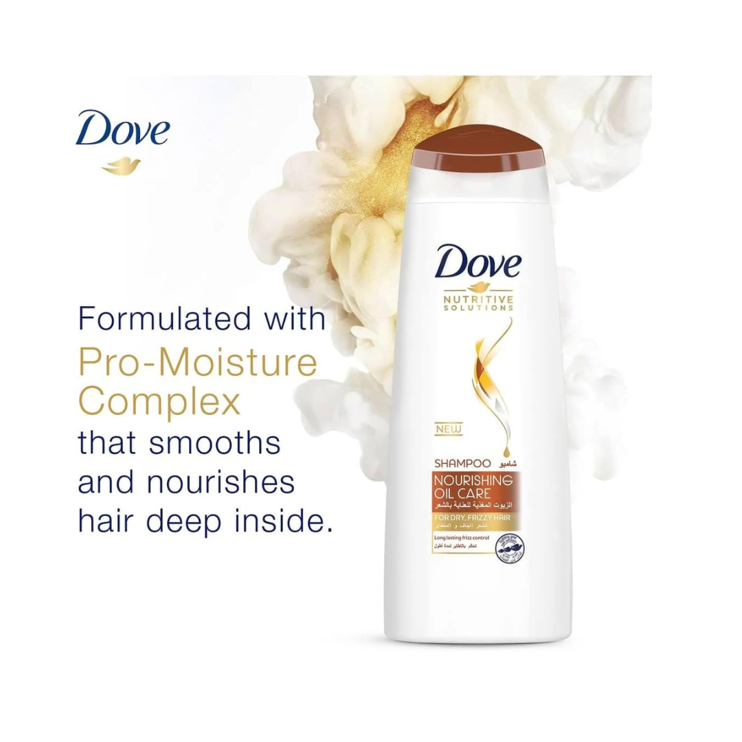 Dove Shampoo for frizzy and Dry Hair, Nourishing Oil Care, for up to 100 percent Smoother Hair,