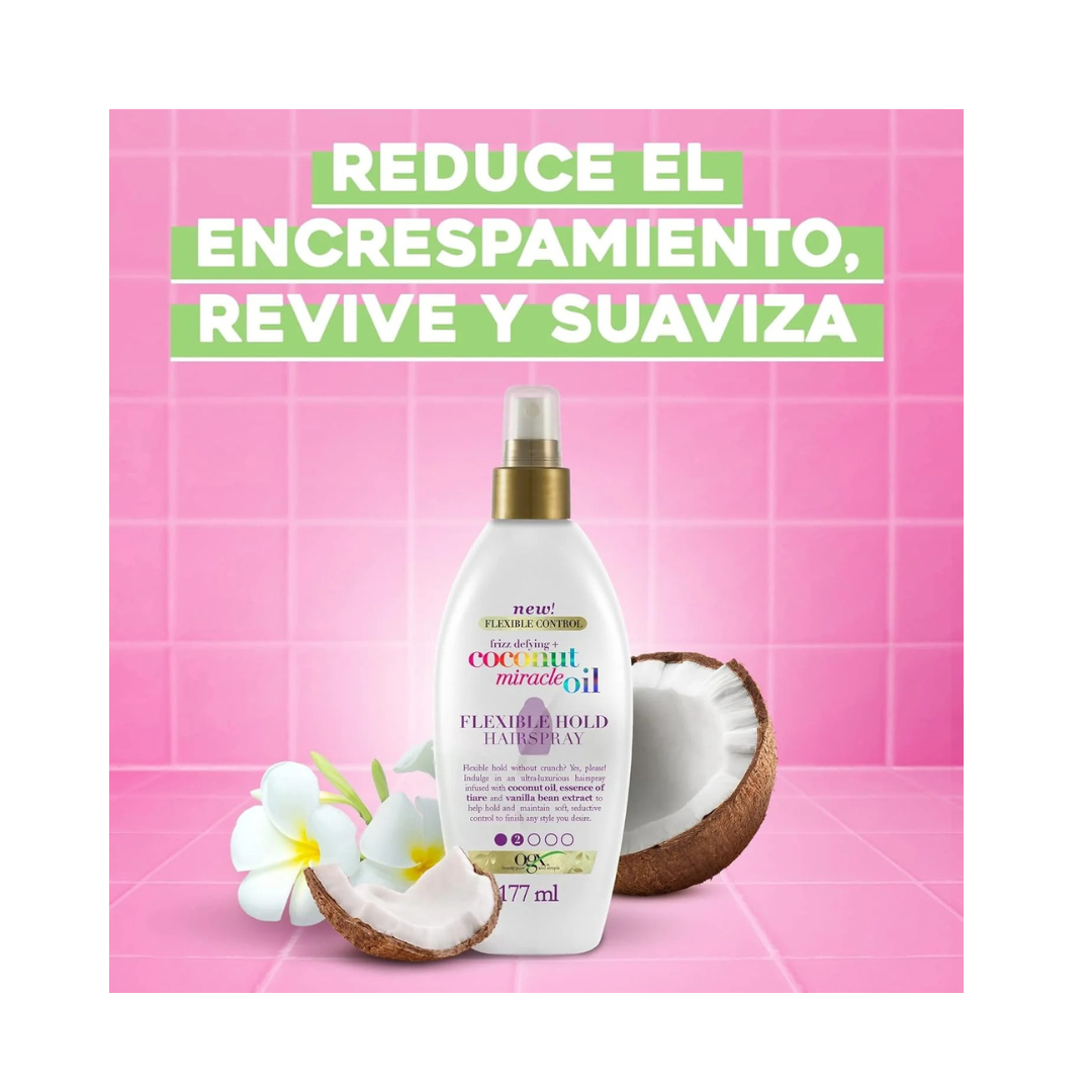 OGX Coconut Miracle Oil Flexible Hold Hairspray 6.0 Fl Oz