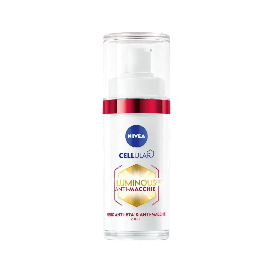 NIVEA Cellular Luminous630 Anti-Aging Serum 30 ml, Anti-Wrinkle Face Serum, Stains and Signs of Aging, Hyaluronic Acid Face Serum with Collagen Booster, Face Stain Serum Day and Night