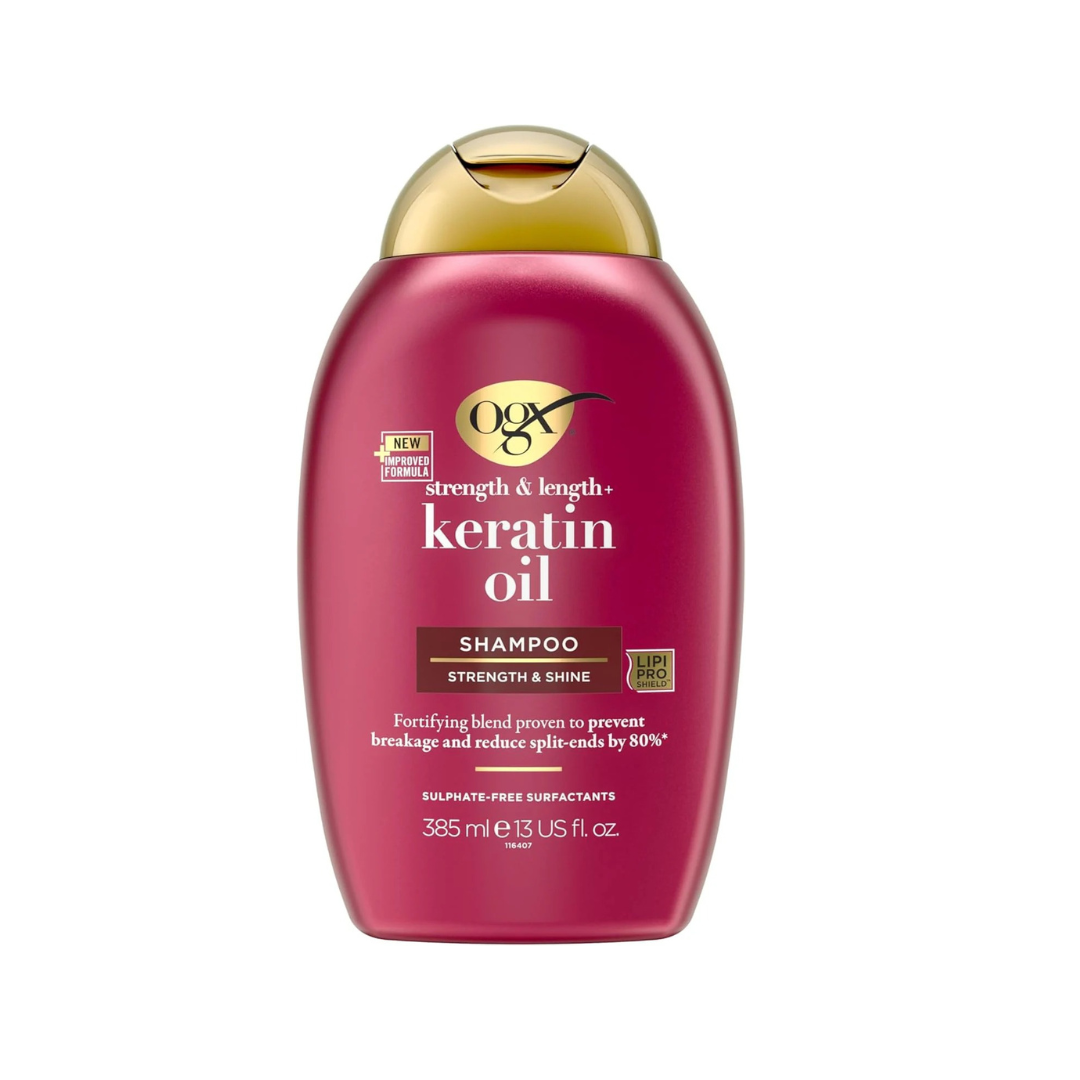 OGX, Conditioner, Strength & Length+ Keratin Oil, New Gentle and PH Balanced Formula, 385ml