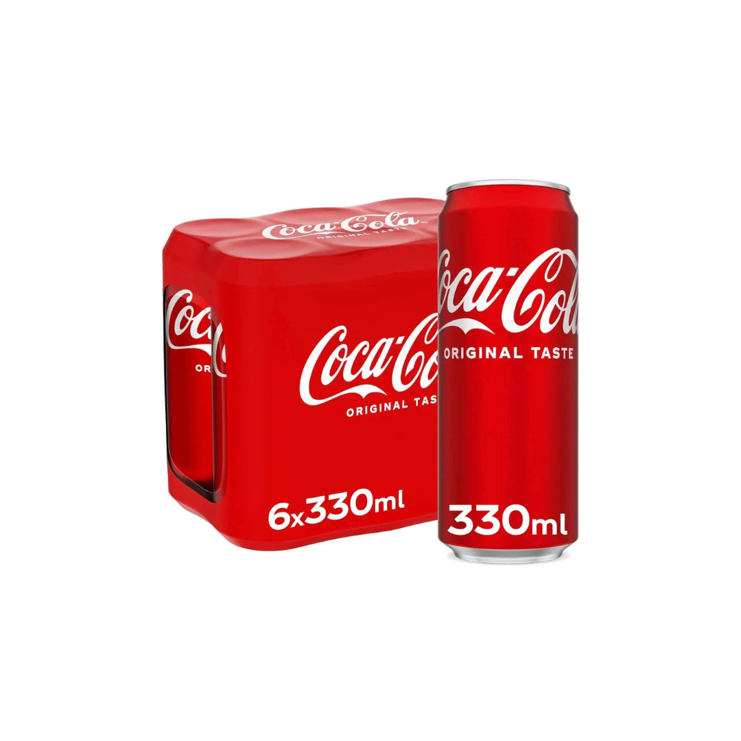 Coca-Cola Original Taste , Carbonated Soft Drink , Can 355ml , pack of 6