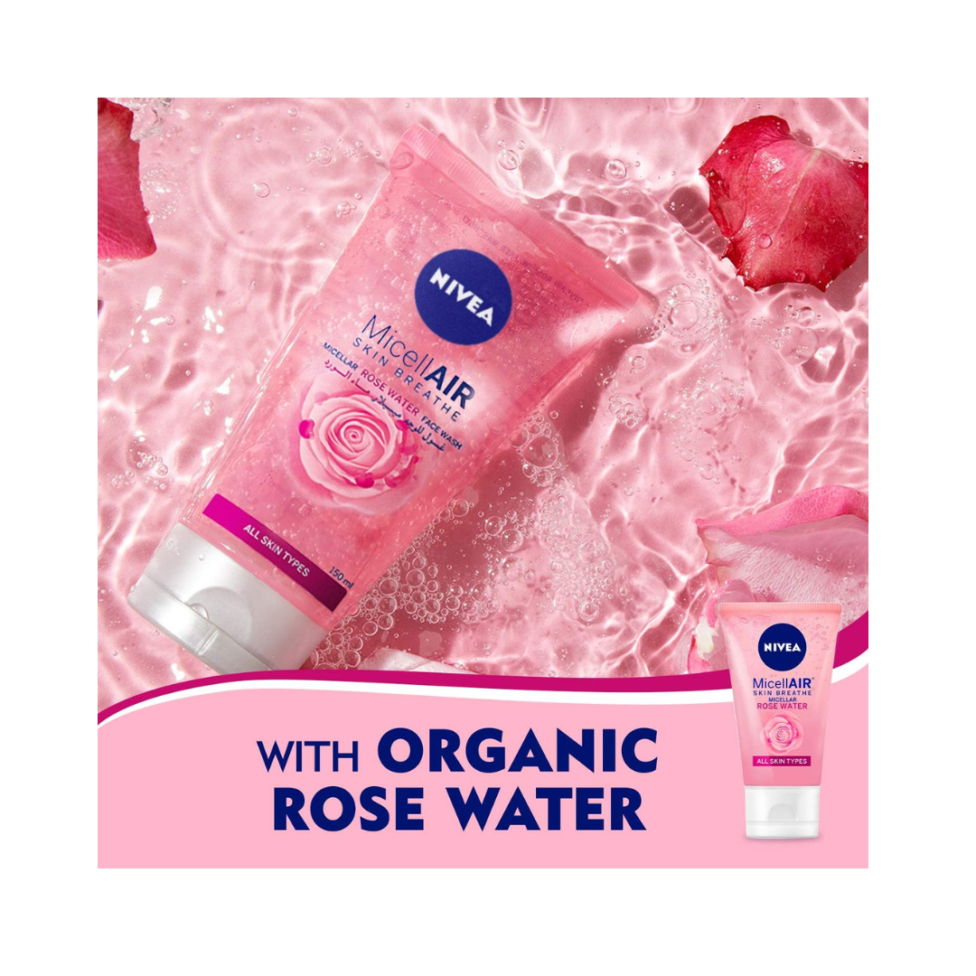 NIVEA MicellAIR Skin Breathe Micellar Rose Water Face Wash