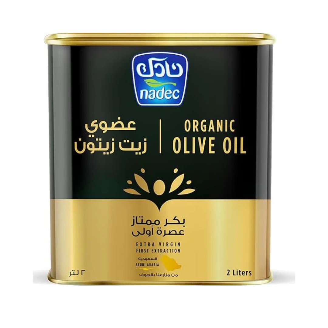 Nadec Organic Extra Virgin   Jouf Olive Oil, Vegetarian - 2 Ltr